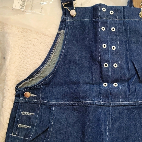 Dark blue cotton denim overall jumpsuit size Small - Picture 6 of 7